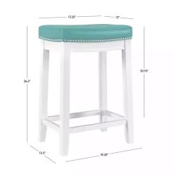 Teal Faux Leather Claridge Counter Stool