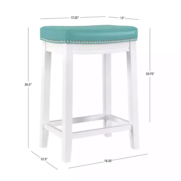 Teal Faux Leather Claridge Counter Stool