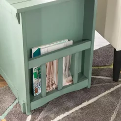 Teal Wood Parnell Storage Accent Table