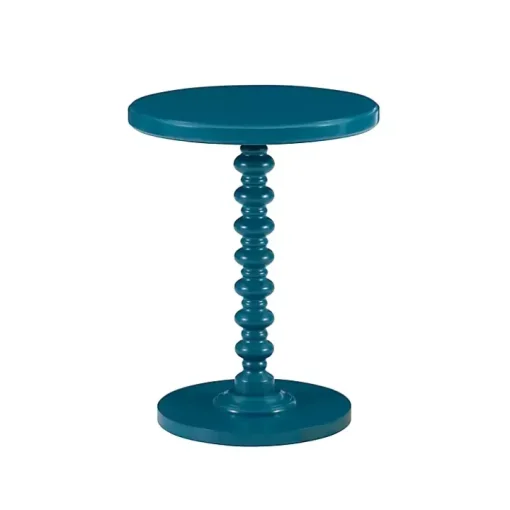 Teal Wood Spindle Side Table