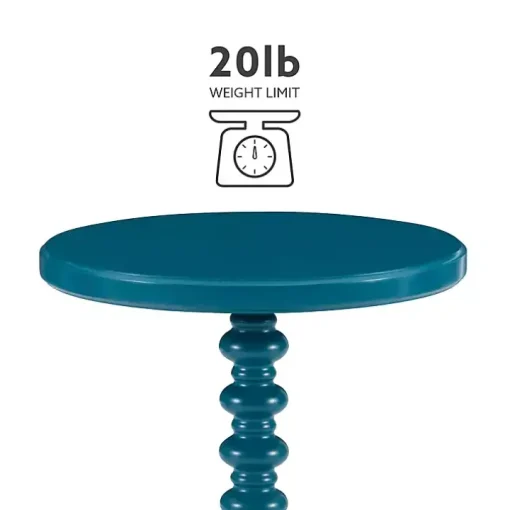 Teal Wood Spindle Side Table
