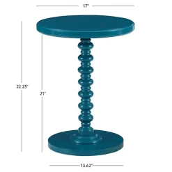 Teal Wood Spindle Side Table