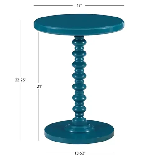 Teal Wood Spindle Side Table