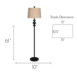 Thelma Matte Black Stem Floor Lamp