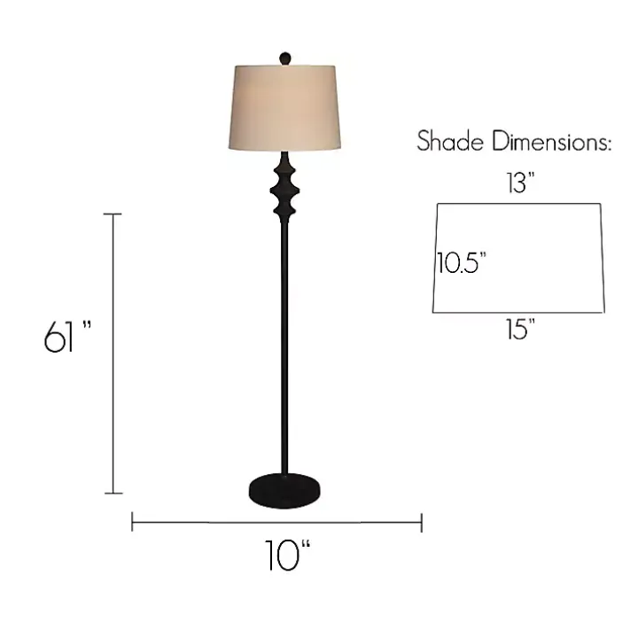Thelma Matte Black Stem Floor Lamp