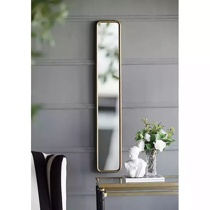 Thin Gold Metal Wall Mirror