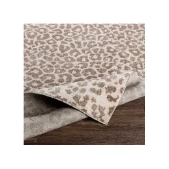Toasted Brown Cheetah Print Area Rug, 5x7