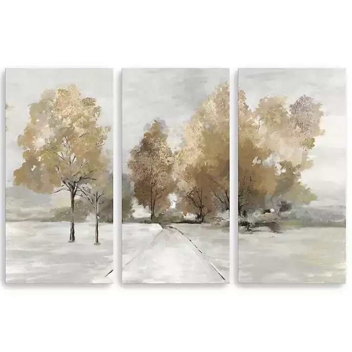 Trail Under The Trees Canvas Art Prints, Set of 3