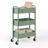 Turquoise Metal 3-Tier Organizer Storage Cart