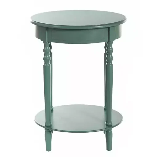 Turquoise Wood Oval Emily Accent Table