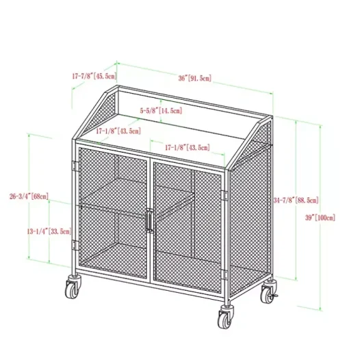 Urban Mesh Door Rolling Gray Bar Cabinet