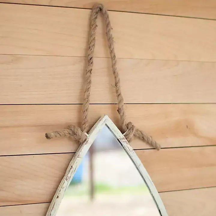 Vertical Fish Mirror with Rope Hanger