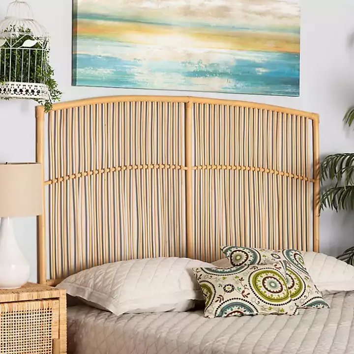 Vertical Weave Rattan Queen Headboard
