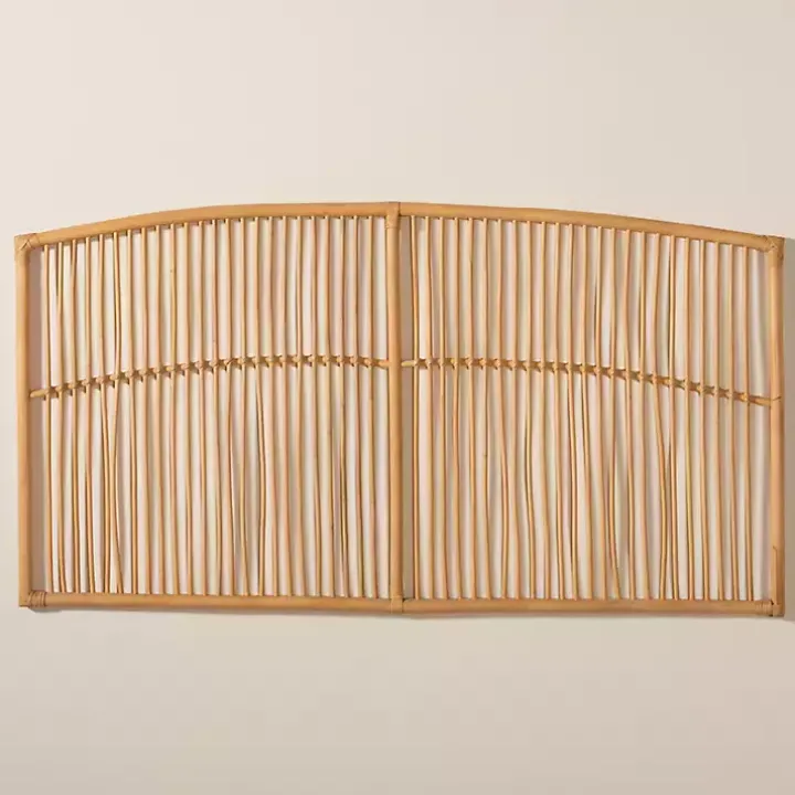 Vertical Weave Rattan Queen Headboard