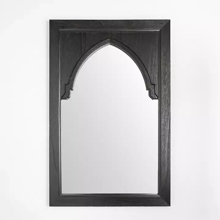 Victor Black Wood Vault Wall Mirror