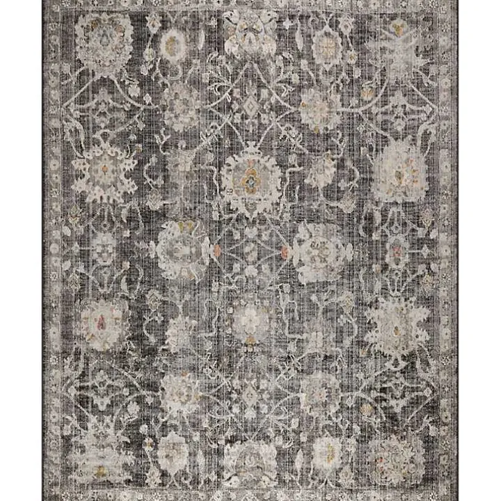 Vintage Charcoal Oushak Area Rug, 8x10