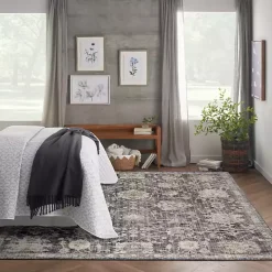 Vintage Charcoal Oushak Area Rug, 8x10