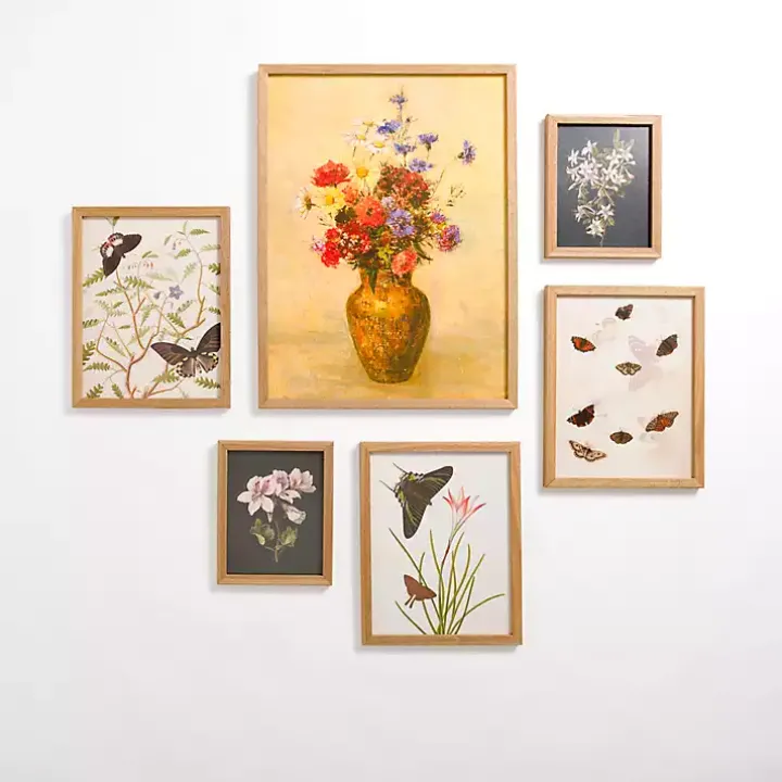 Vintage Floral Framed Art 6-pc. Gallery Set