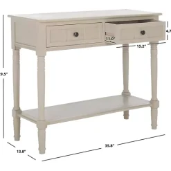 Vintage Gray 2-Drawer Samantha Console Table