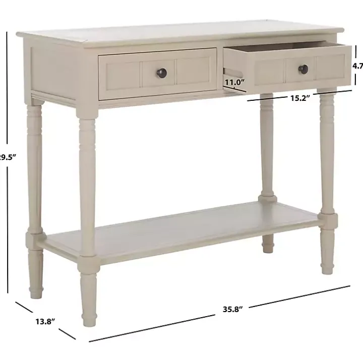Vintage Gray 2-Drawer Samantha Console Table