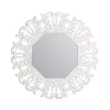 Vintage White Carved Octagon Wall Mirror