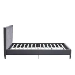 Viv Charcoal Diamond Tufted Queen Bed Frame