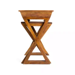 Walnut Acacia Wood 2-pc. End Table Set