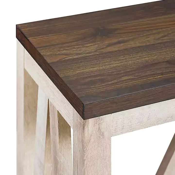 Walnut and Whitewash A-Frame Console Table