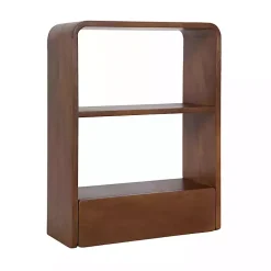 Walnut Brown Kato Single Drawer Wall Shelf