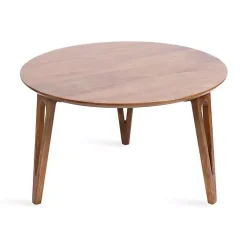 Walnut Brown Mango Wood Round Kershaw Coffee Table