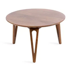 Walnut Brown Mango Wood Round Kershaw Coffee Table