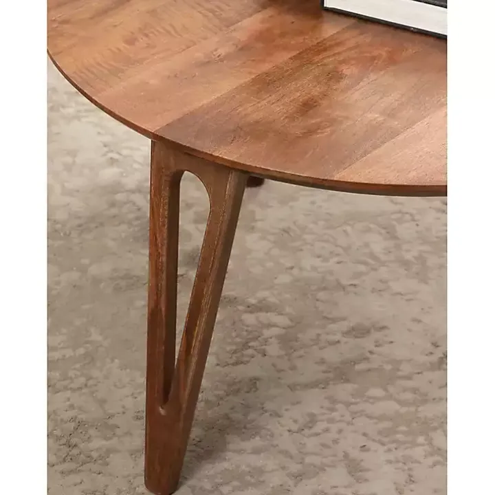 Walnut Brown Mango Wood Round Kershaw Coffee Table