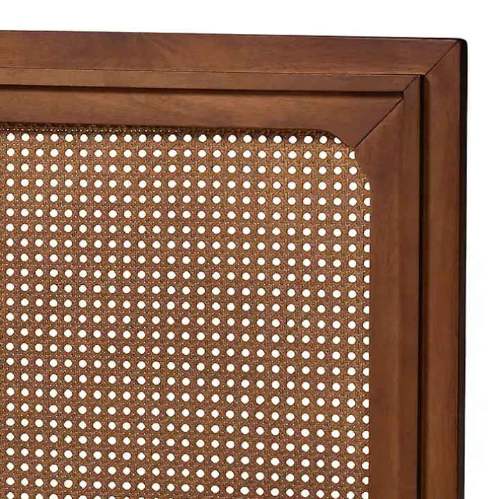 Walnut Brown Rattan Amelia Queen Bed