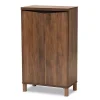 Walnut Brown Slim Shoe Storage Cabinet