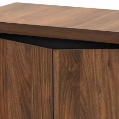Walnut Brown Slim Shoe Storage Cabinet