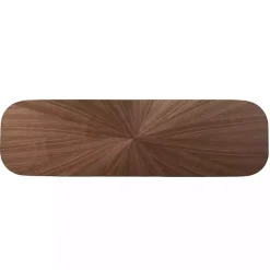 Walnut Brown Wood Frame Splayed Legs Console