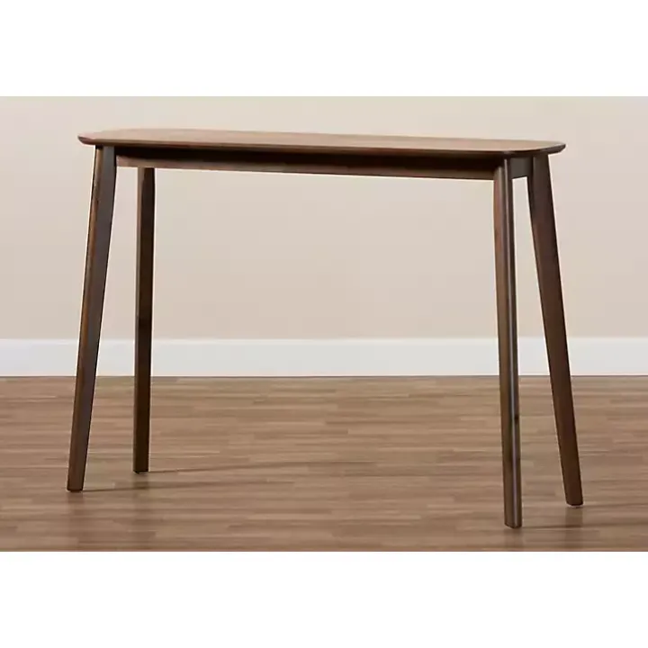 Walnut Brown Wood Frame Splayed Legs Console
