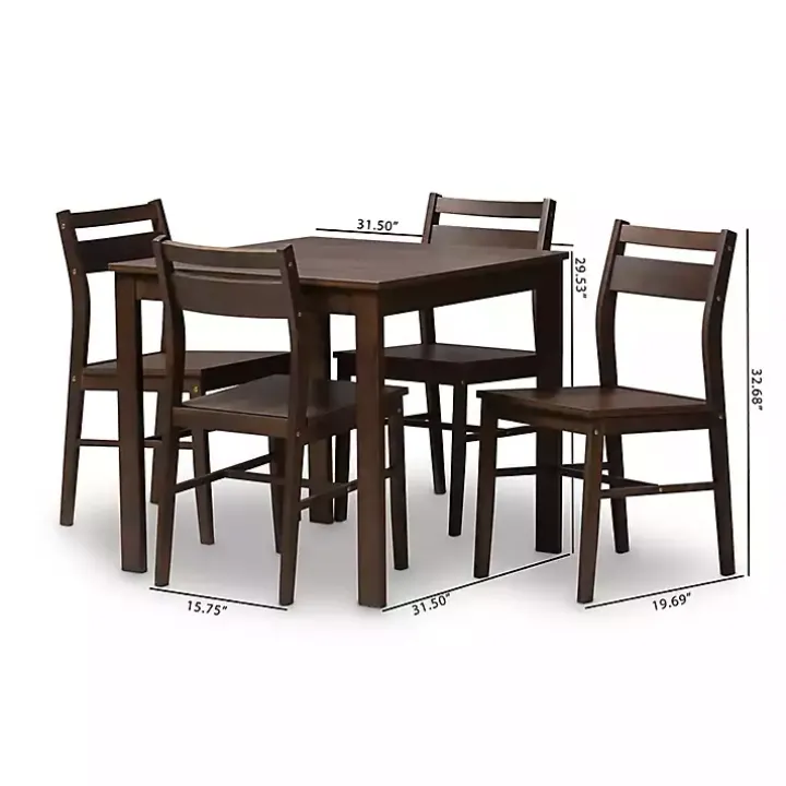 Walnut Contemporary Wood 5-pc. Dining Set