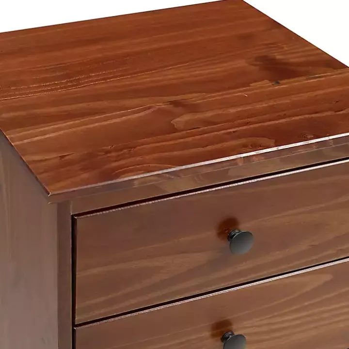 Walnut 3-Drawer Wood Nightstand