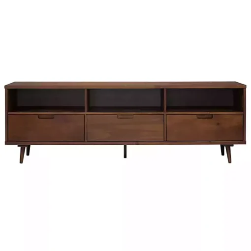 Walnut 3-Drawer Wood TV Stand