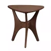 Walnut Triangle Modern Accent Table