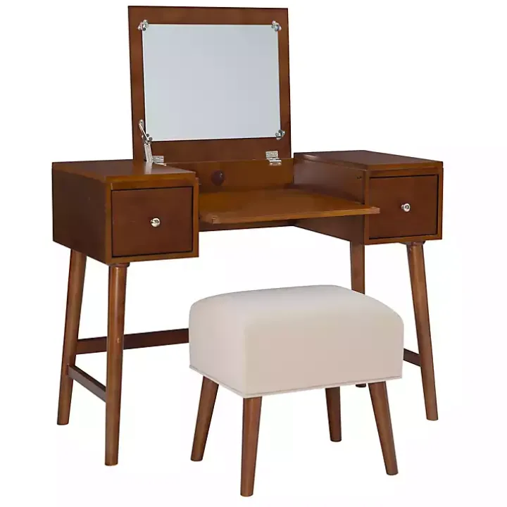 Walnut Viola Flip-Top 2-pc. Vanity Set