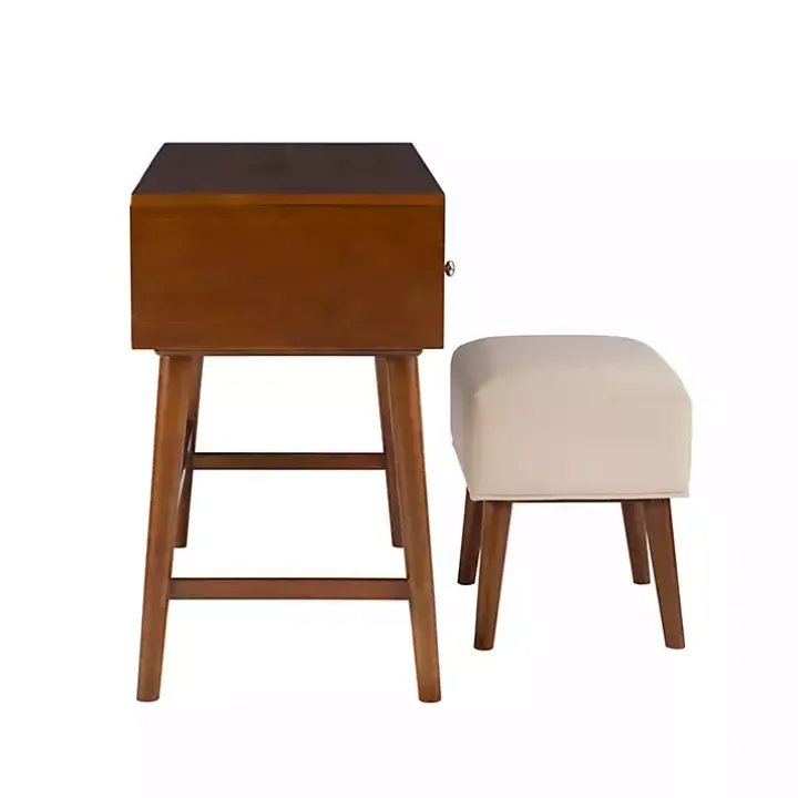 Walnut Viola Flip-Top 2-pc. Vanity Set