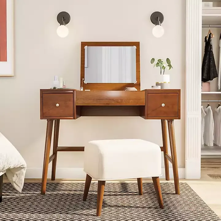 Walnut Viola Flip-Top 2-pc. Vanity Set