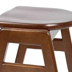 Walnut Wood Backless Bar Stool