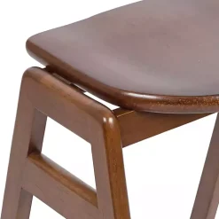 Walnut Wood Backless Bar Stool