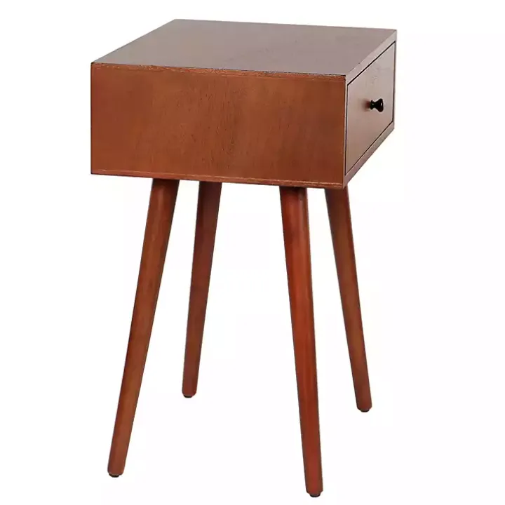 Walnut Wood 1-Drawer Arthur Accent Table