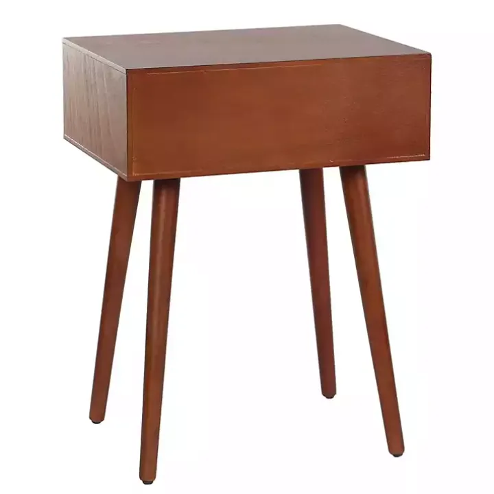 Walnut Wood 1-Drawer Arthur Accent Table