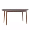 Walnut Wood Oval Dining Table with Leaf