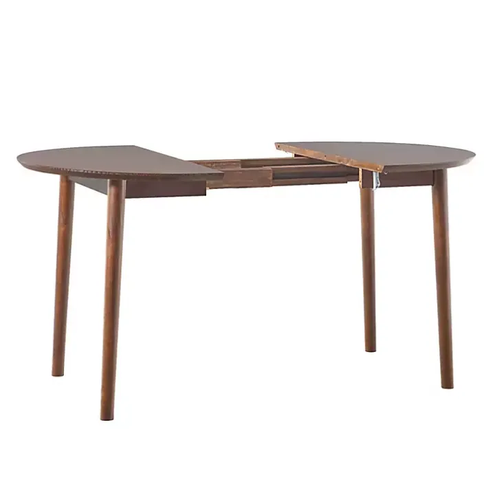 Walnut Wood Oval Dining Table with Leaf